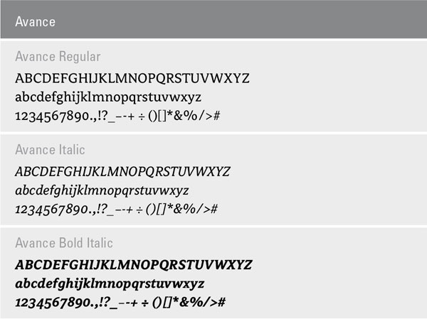 Schrift Avance